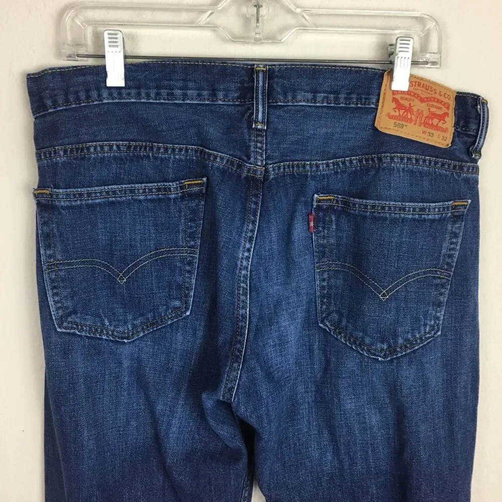 Levi's 569 Loose Straight Medium Dark Jeans 33